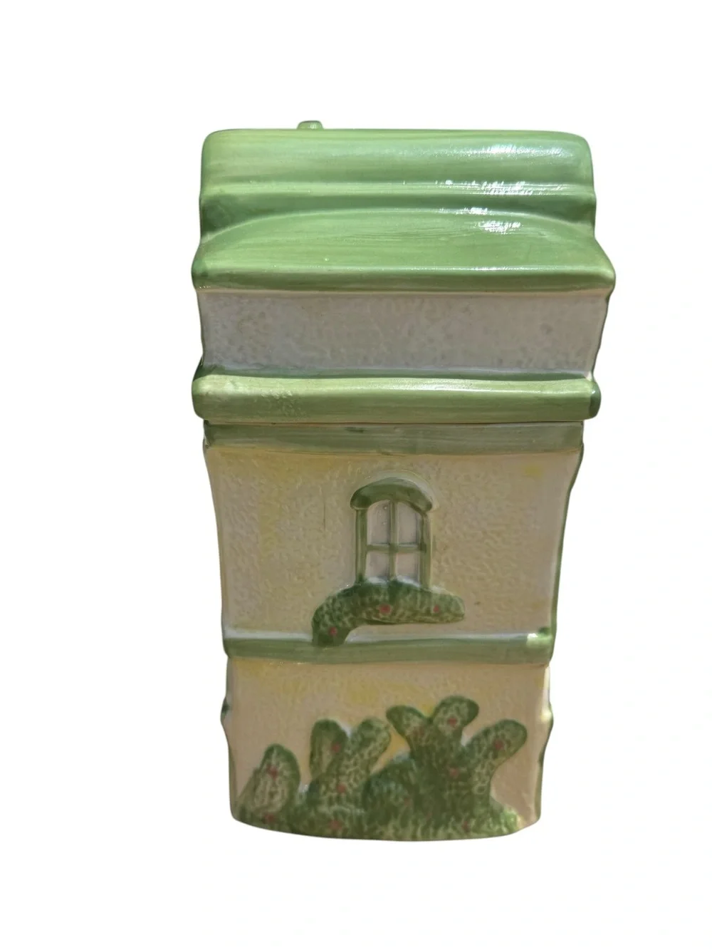 Vintage Ceramic Post Office Cookie Jar Village House Canister Cottagecore Decor
